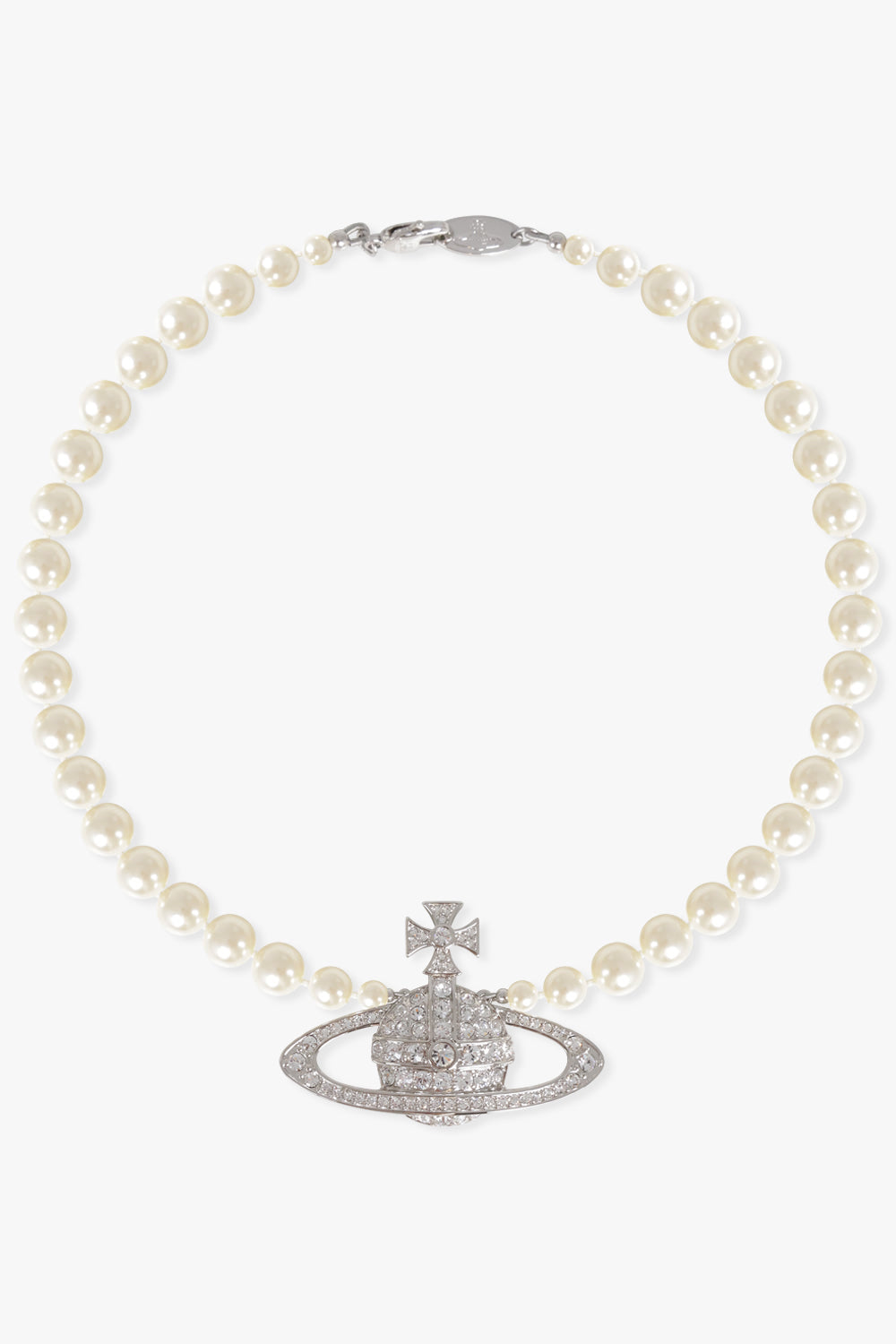 VIVIENNE WESTWOOD JEWELLERY SILVER / White/Silver Bas Relief Pearl Necklace | White/Silver