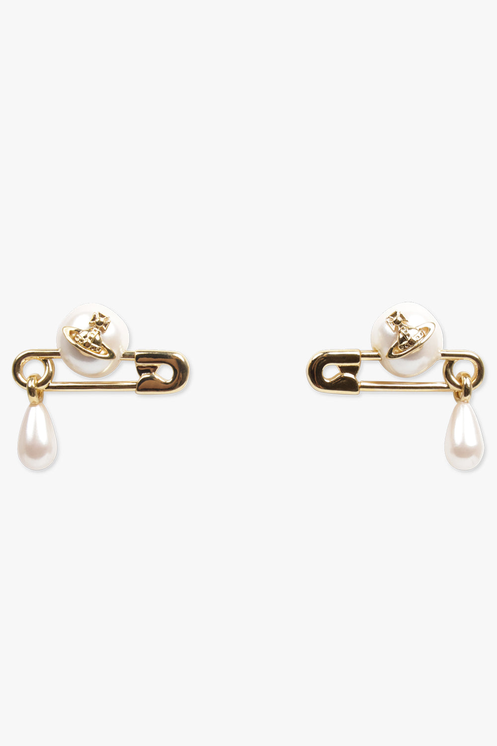 VIVIENNE WESTWOOD JEWELLERY GOLD / White/Gold Claude Small Stud Earrings | White/Gold