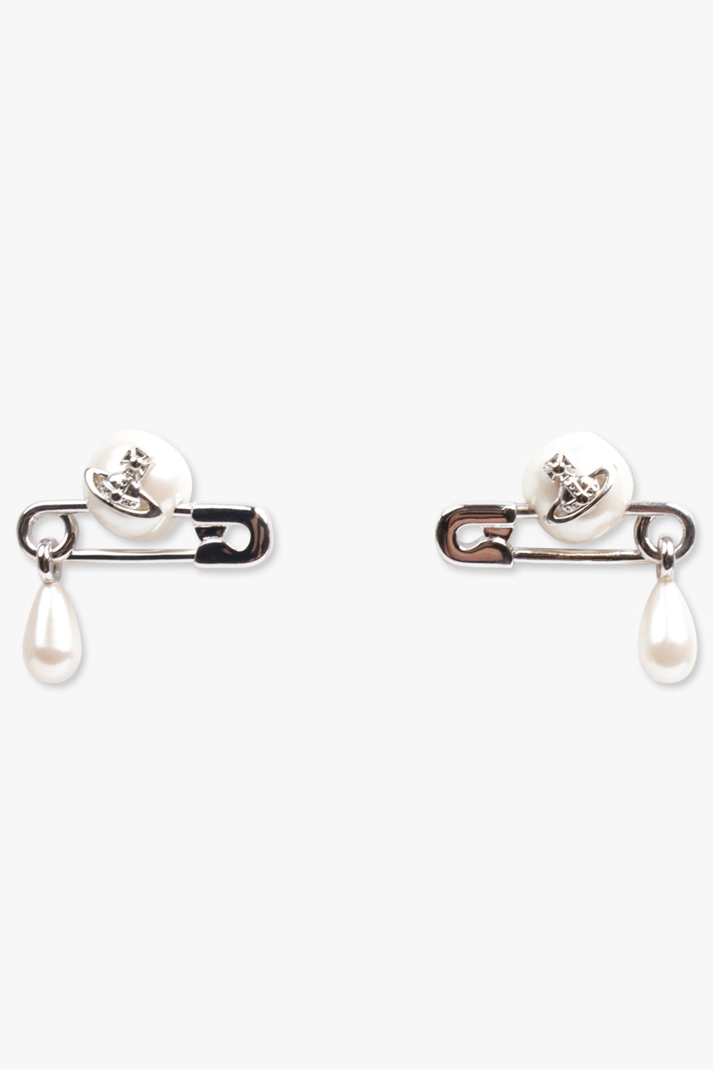 VIVIENNE WESTWOOD JEWELLERY SILVER / White/Silver Claude Small Stud Earrings | White/Silver
