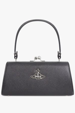 VIVIENNE WESTWOOD BAGS BLACK / Black Doll XL Frame Purse | Black/Silver
