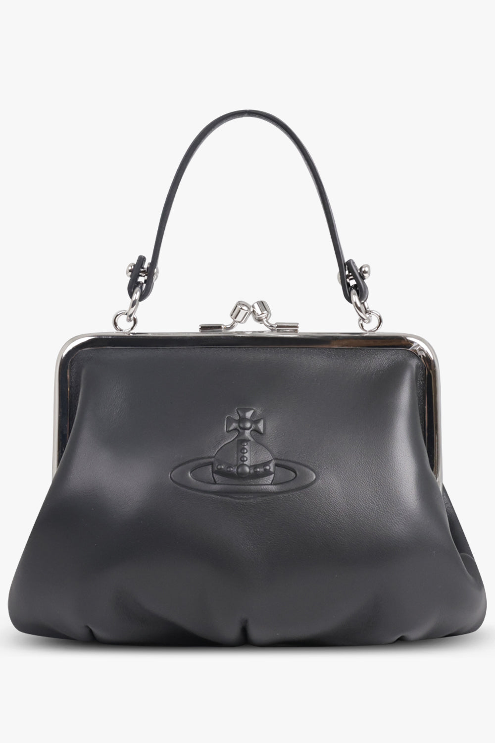 VIVIENNE WESTWOOD BAGS BLACK / Black Granny Frame Embossed Orb Purse | Black