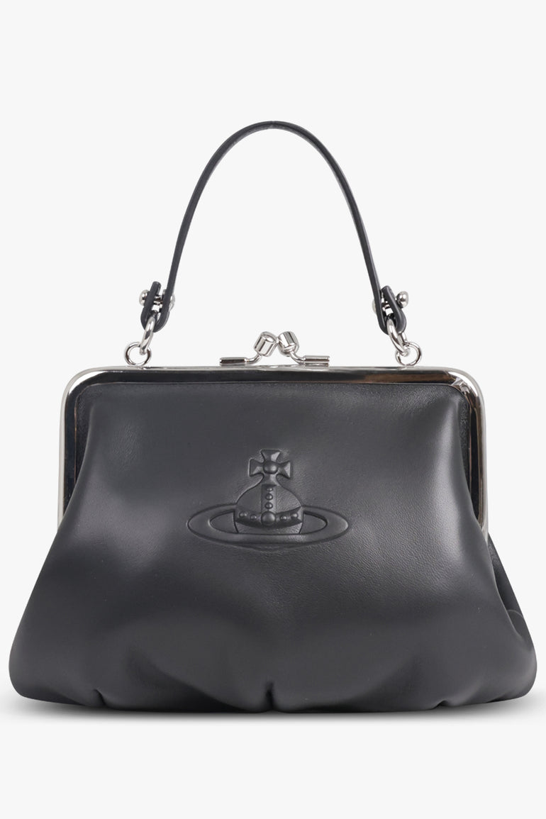 VIVIENNE WESTWOOD BAGS BLACK / Black Granny Frame Embossed Orb Purse | Black