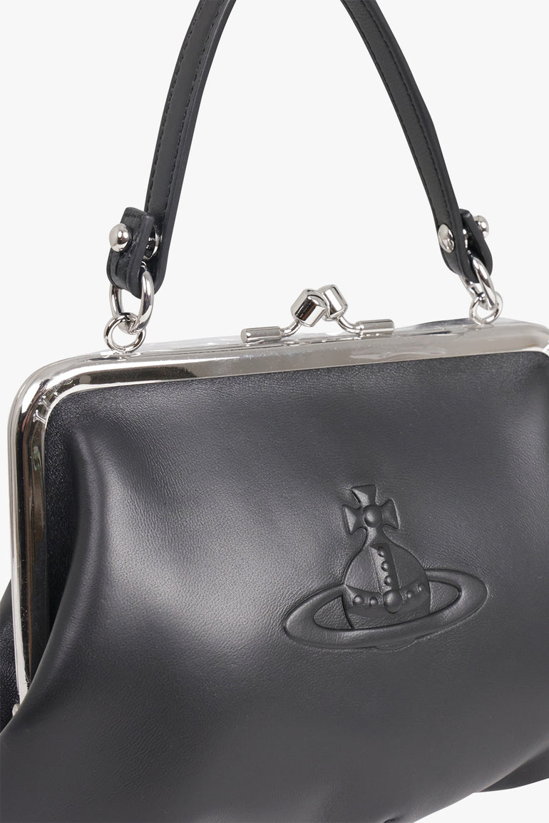 VIVIENNE WESTWOOD BAGS BLACK / Black Granny Frame Embossed Orb Purse | Black