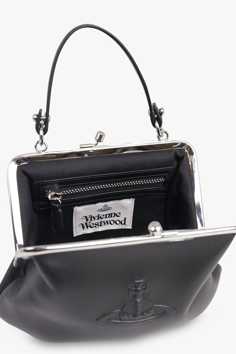 VIVIENNE WESTWOOD BAGS BLACK / Black Granny Frame Embossed Orb Purse | Black