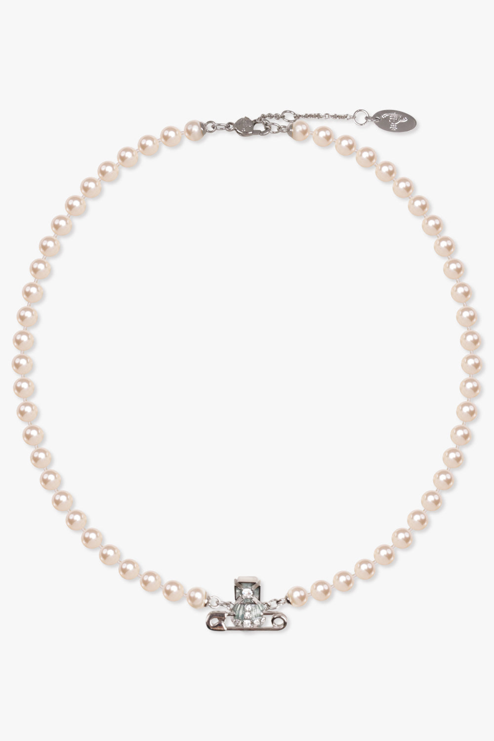 VIVIENNE WESTWOOD JEWELLERY MULTI / White/Silver/Blue Kitty Pearl Necklace | White/Silver/Blue