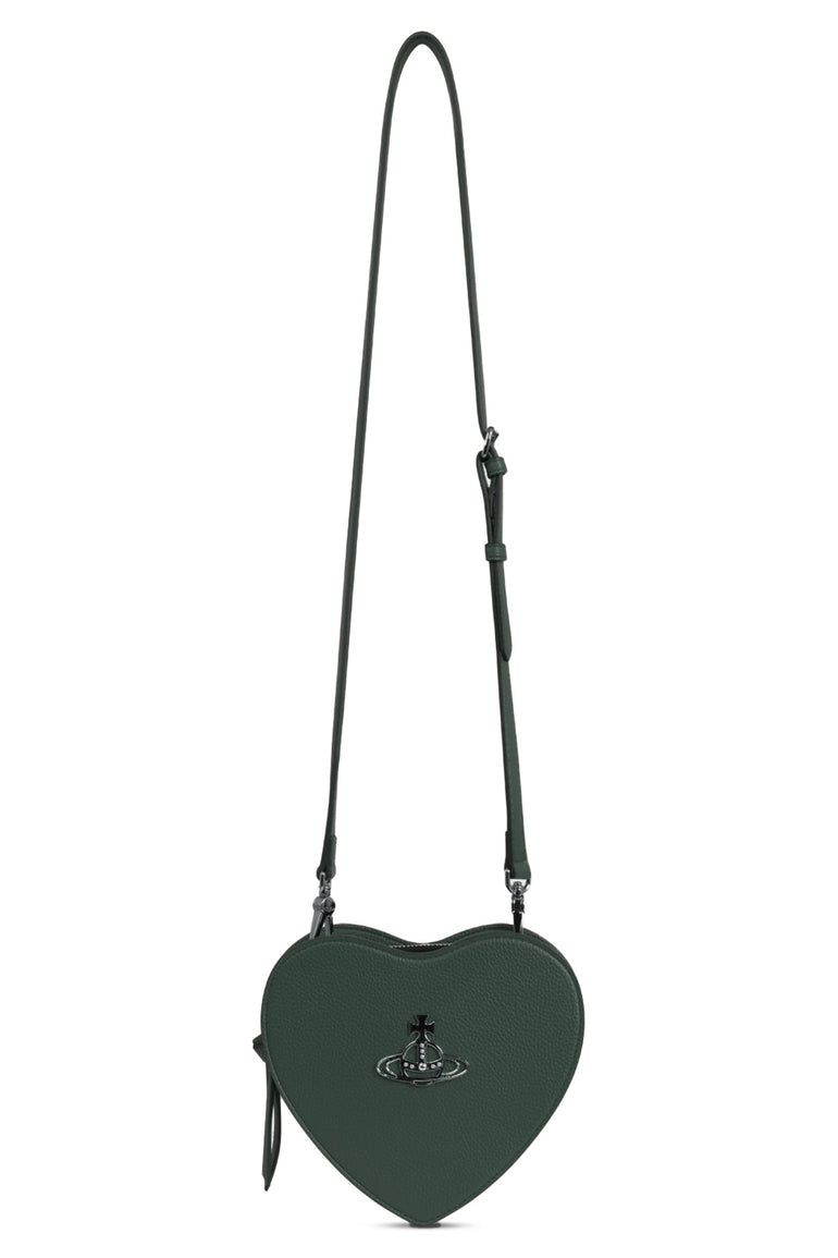 VIVIENNE WESTWOOD BAGS Green Louise Heart Crossbody Bag | Green/Silver
