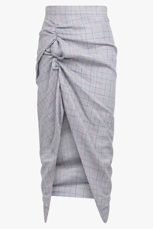 VIVIENNE WESTWOOD RTW Side Panther Prince Of Wales Check Print Skirt | Grey