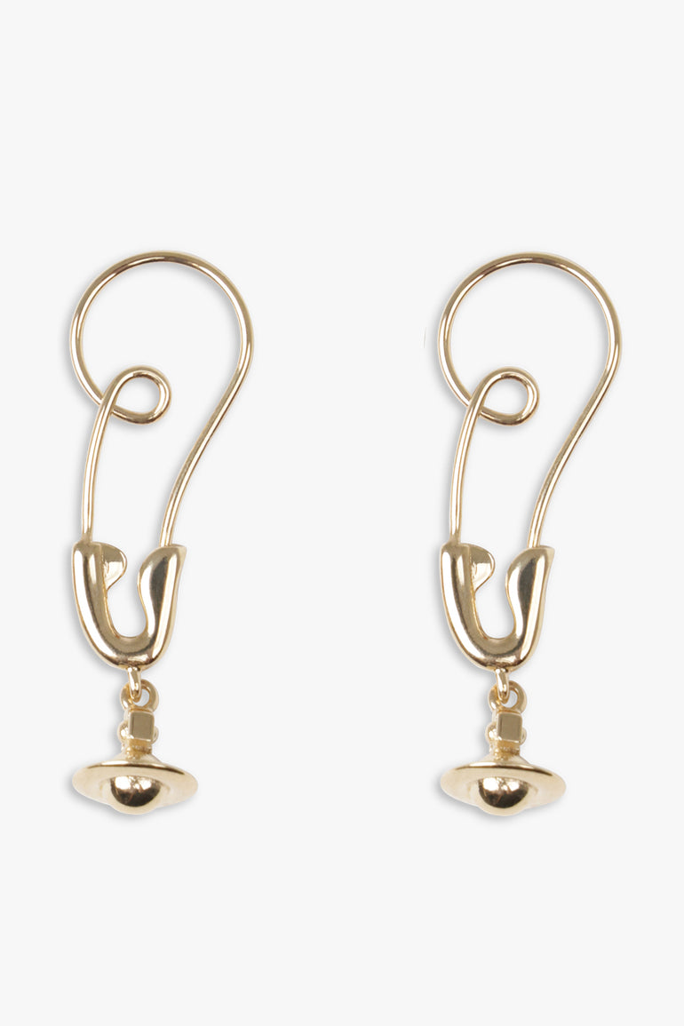 VIVIENNE WESTWOOD JEWELLERY GOLD / Gold Maxima Safety Pin Earrings | Gold