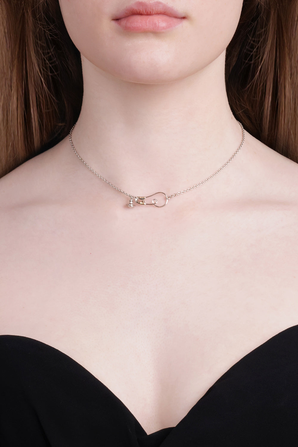 VIVIENNE WESTWOOD JEWELLERY SILVER / Silver Maxima Safety Pin Necklace | Silver