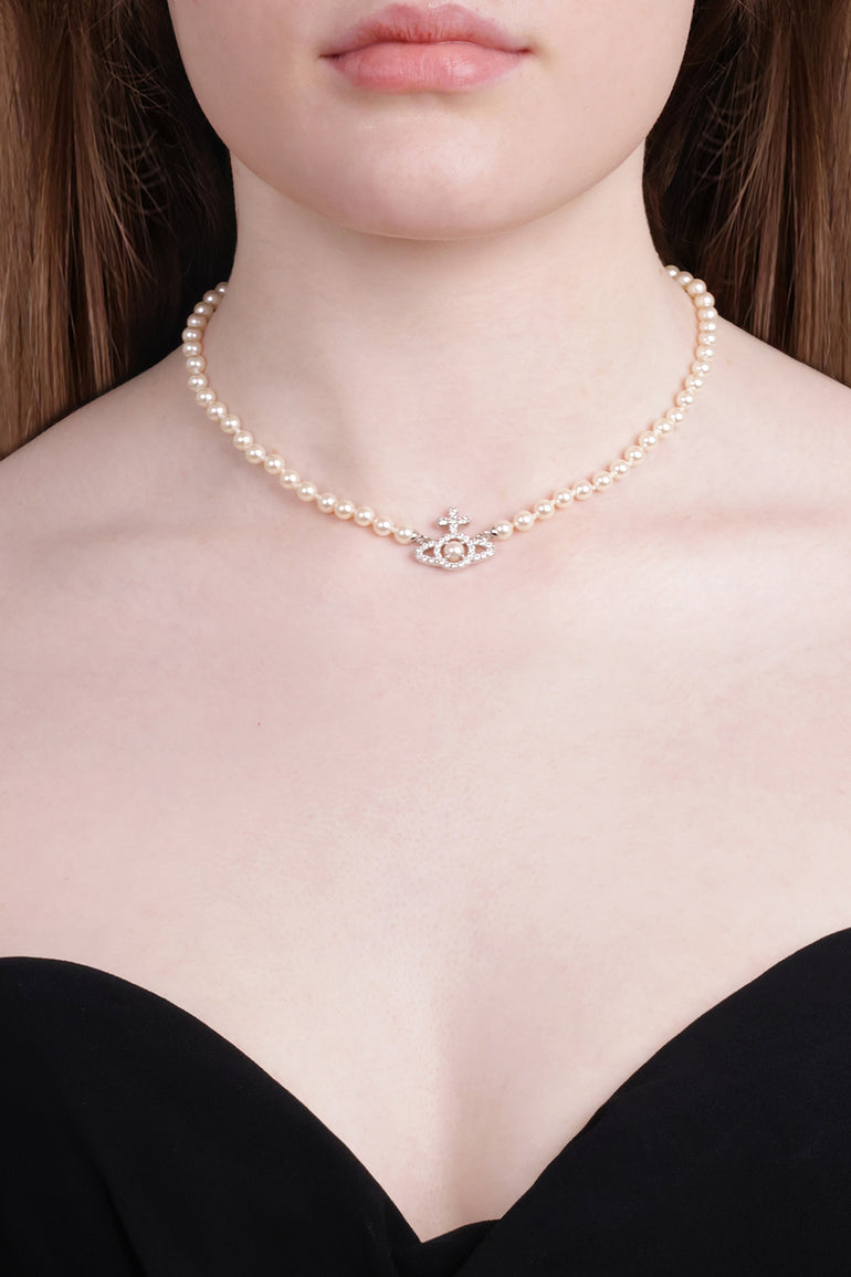 VIVIENNE WESTWOOD JEWELLERY SILVER / White/Silver Olympia Pearl Necklace | White/Silver