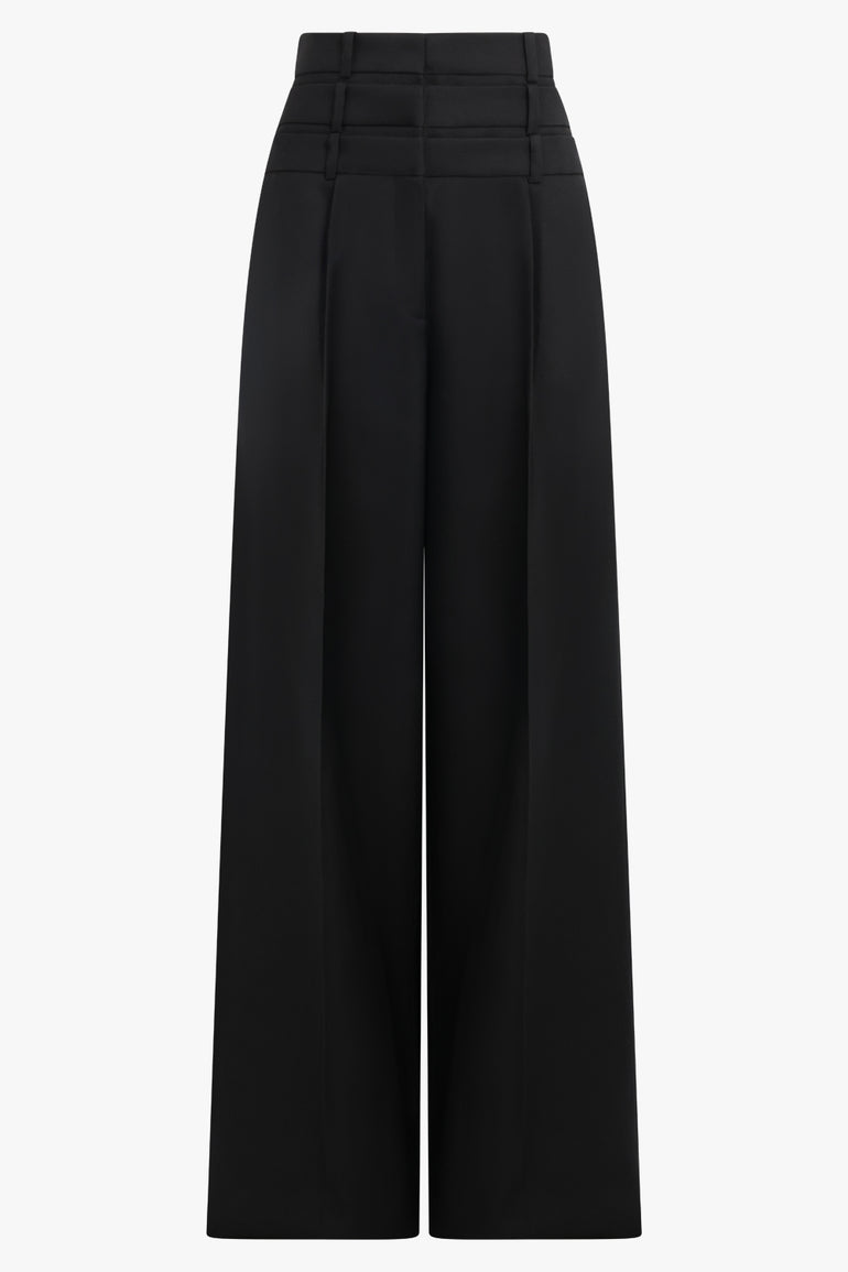 VIKTOR & ROLF RTW Three Layer Waistband Wide Leg Pant | Black
