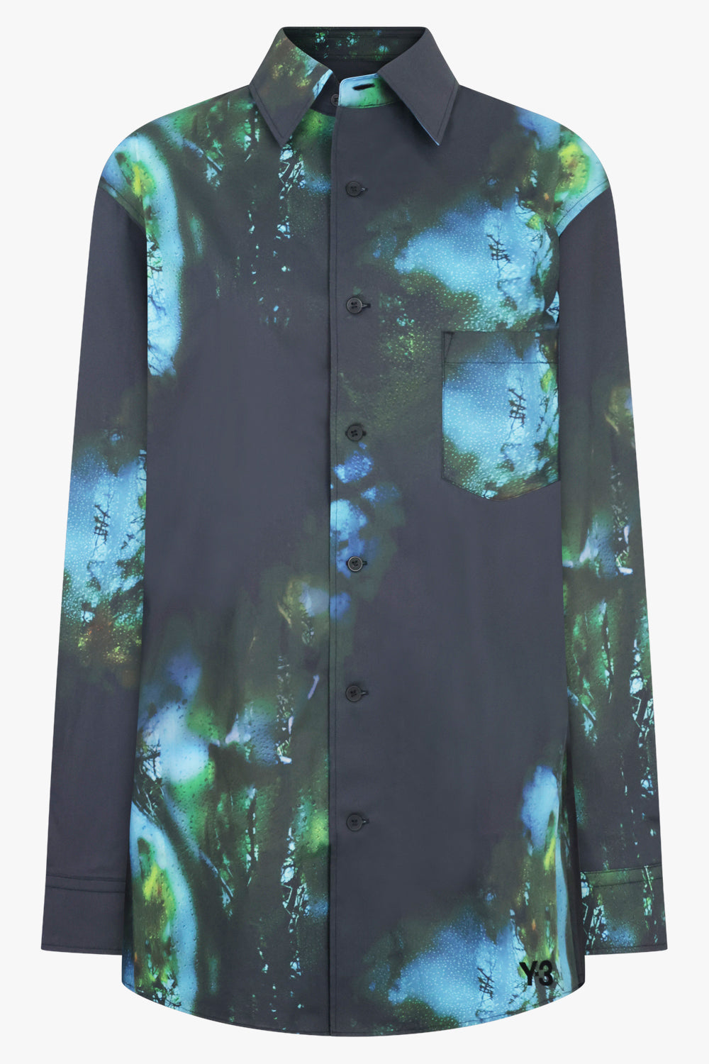 Y-3 RTW Blurred Photo Print L/S Shirt | Black/Blue/Green