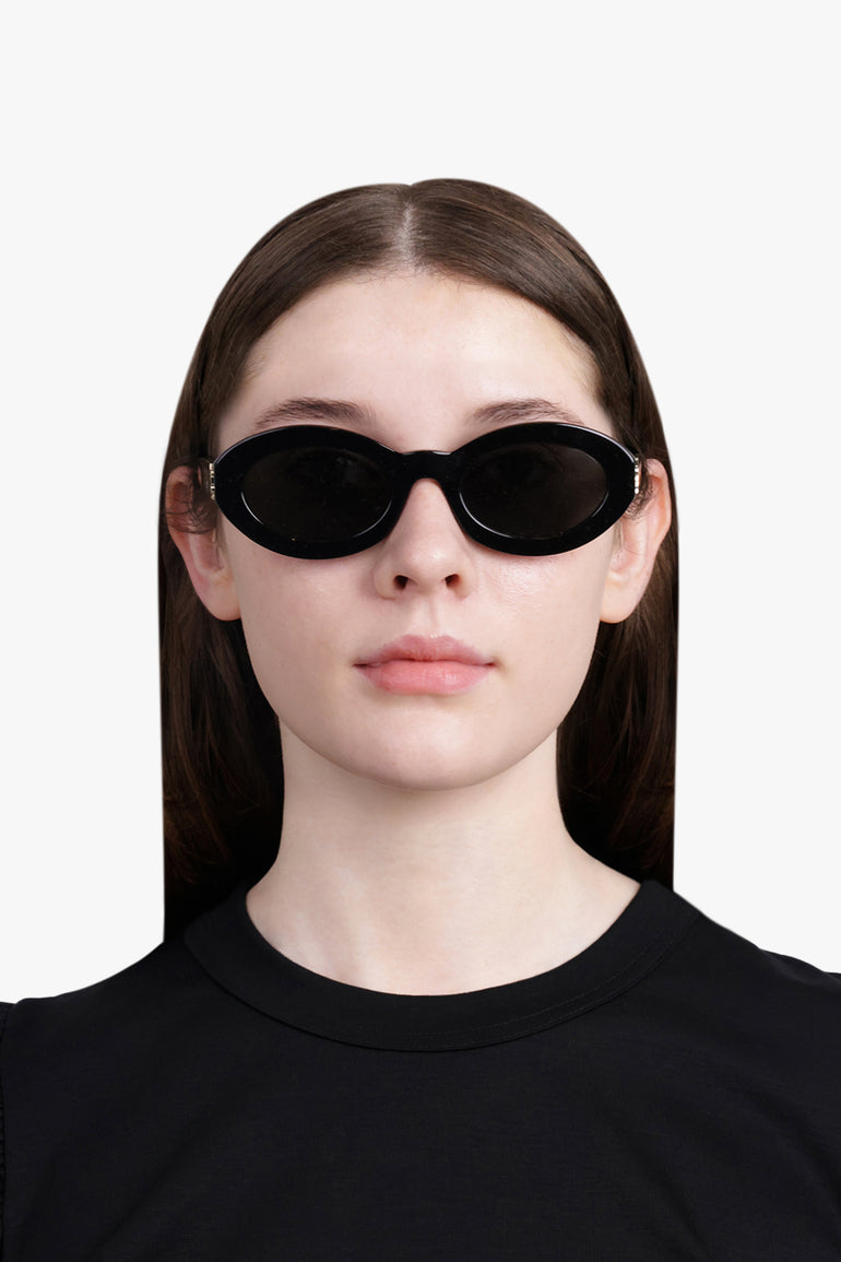 SAINT LAURENT ACCESSORIES BLACK / Black SL M136 Rounded Sunglasses | Black