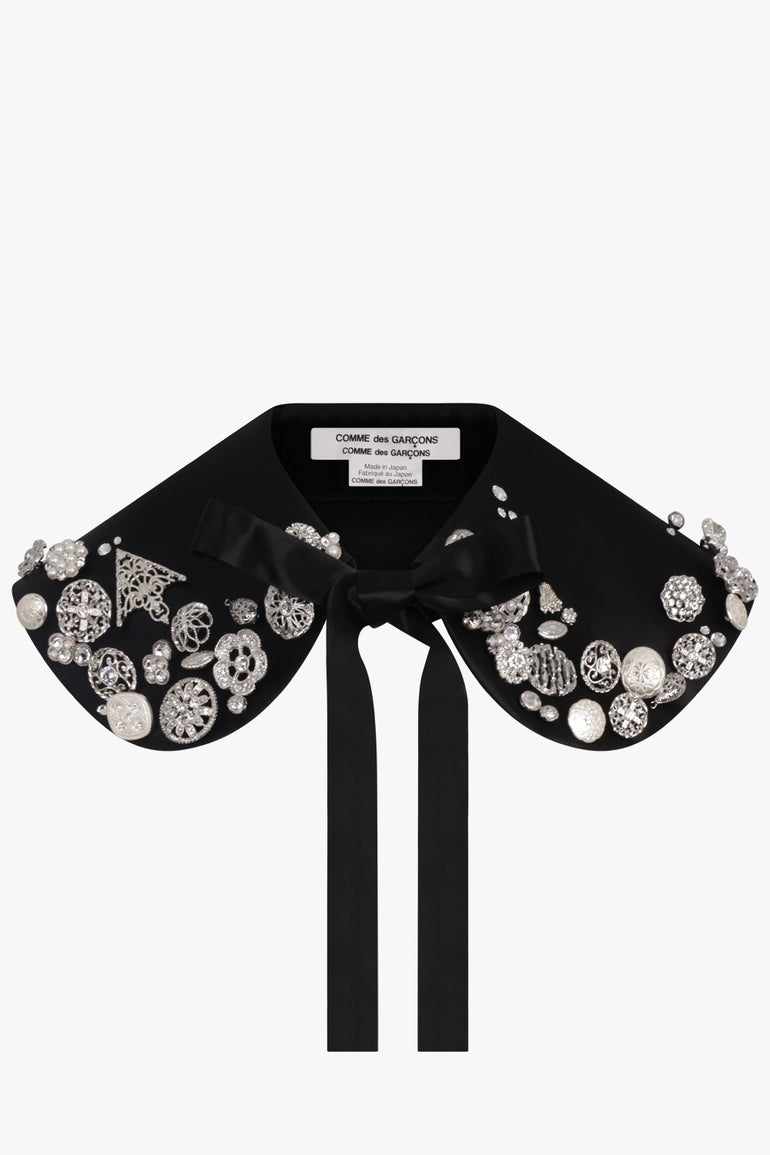COMME DES GARCONS RTW BLACK / Black Oversized Collar With Embellished Detail | Black