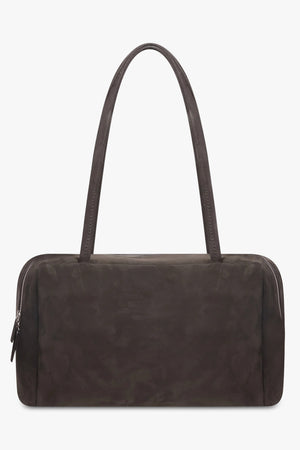Astra Suede Bowling Bag | Ebony Brown