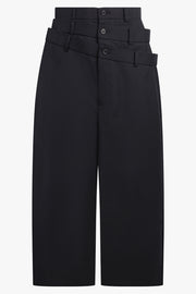 NOIR KEI NINOMIYA RTW 3 Layer Tailored Waist Crop Pant | Black