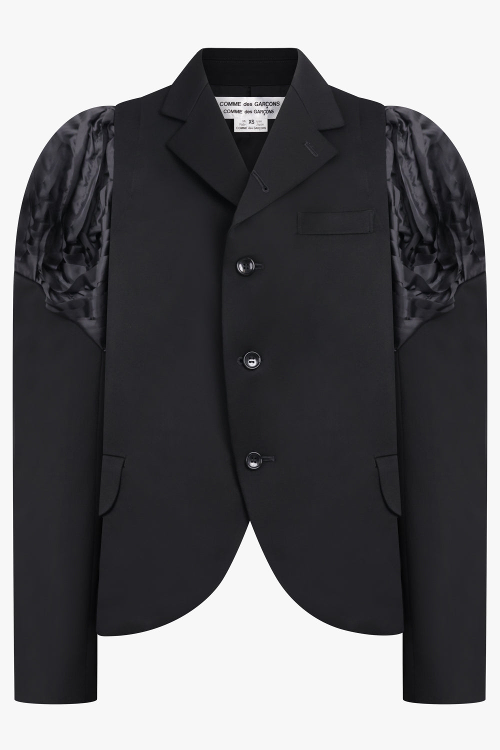 COMME DES GARCONS RTW Single Breast Jacket With Pleat Sculpt Sleeve | Black