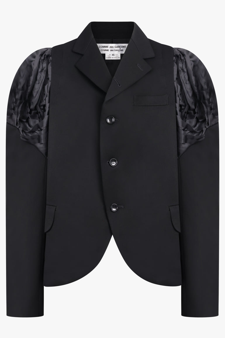 COMME DES GARCONS RTW Single Breast Jacket With Pleat Sculpt Sleeve | Black