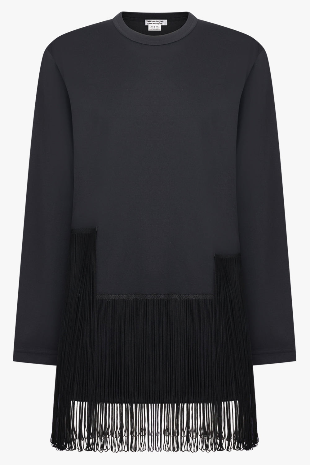 COMME DES GARCONS RTW Crew Neck L\S Top with Tassel Hem | Black