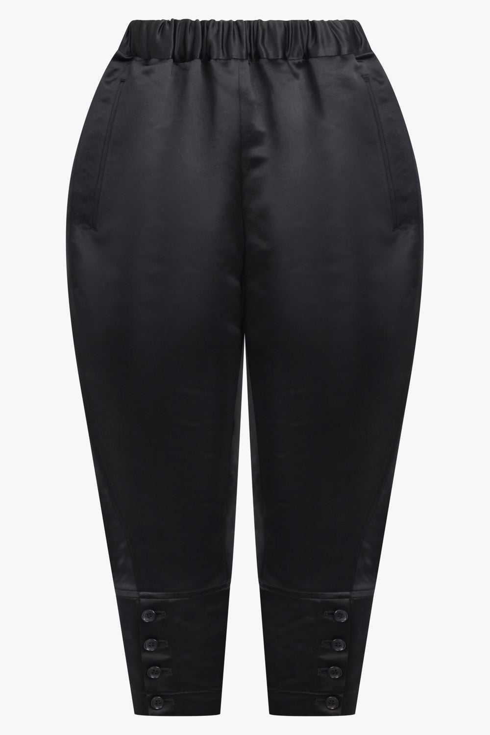 COMME DES GARCONS RTW Elastic Waist Crop Pant With Cuffs | Black