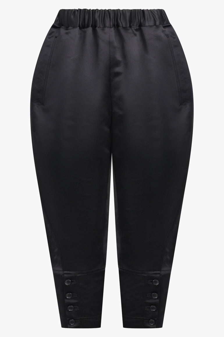 COMME DES GARCONS RTW Elastic Waist Crop Pant With Cuffs | Black