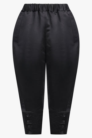 COMME DES GARCONS RTW Elastic Waist Crop Pant With Cuffs | Black