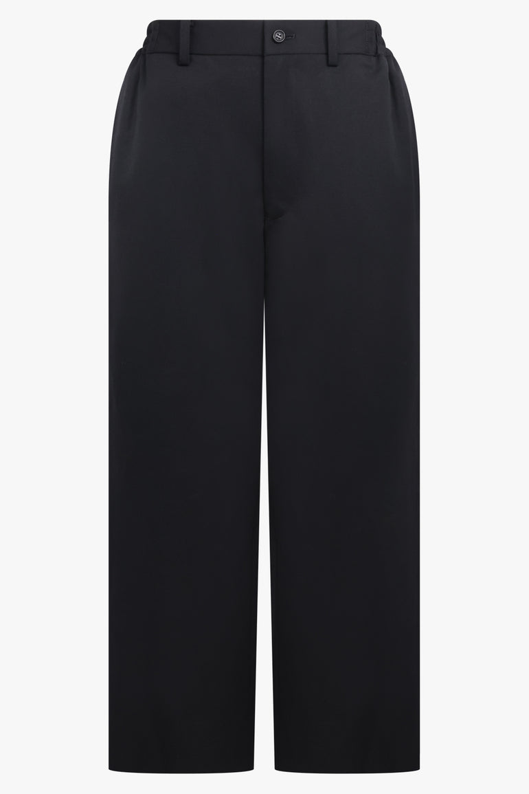 COMME DES GARCONS RTW Elastic Waist Straight Leg Crop Pant | Black