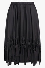 COMME DES GARCONS RTW Fringe Detail Taffeta Skirt | Black