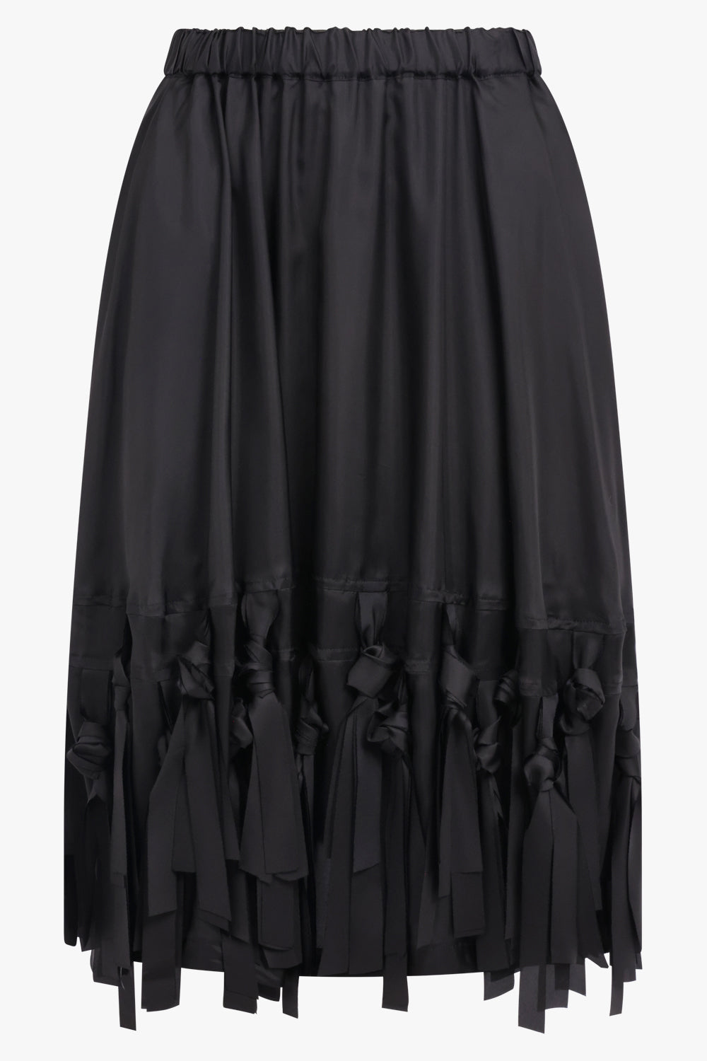 COMME DES GARCONS RTW Fringe Detail Taffeta Skirt | Black