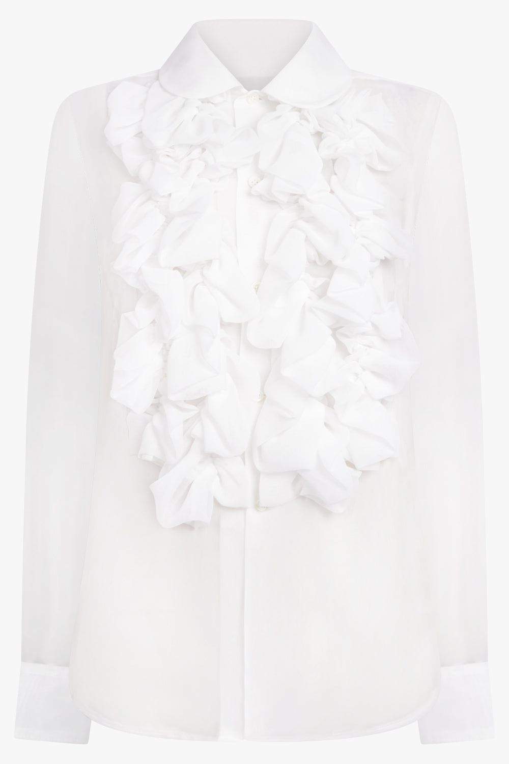 COMME DES GARCONS RTW Ruffle Front Shirt | Off White