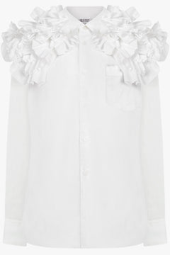 COMME DES GARCONS RTW Ruffle Wide Collar Shirt | White