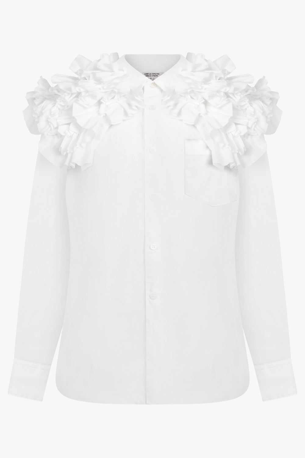 Ruffle Wide Collar Shirt | Black – Parlour X
