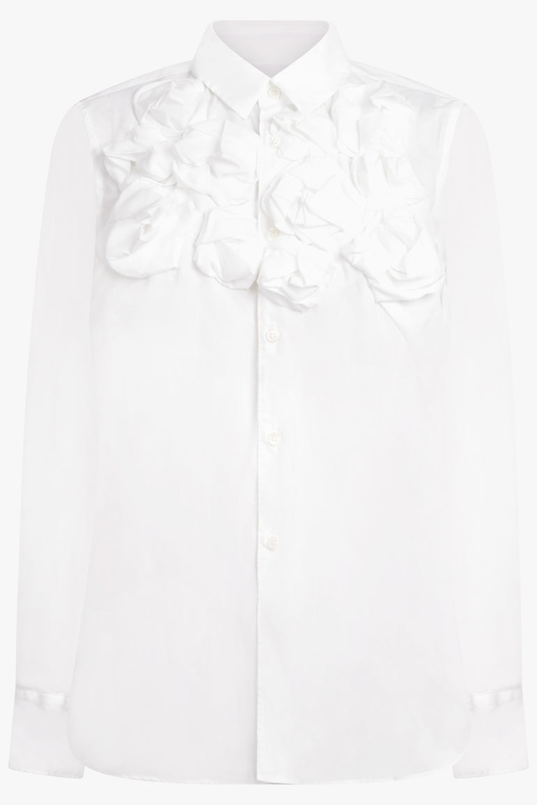 COMME DES GARCONS RTW Scrunch Detail L\S Shirt | White