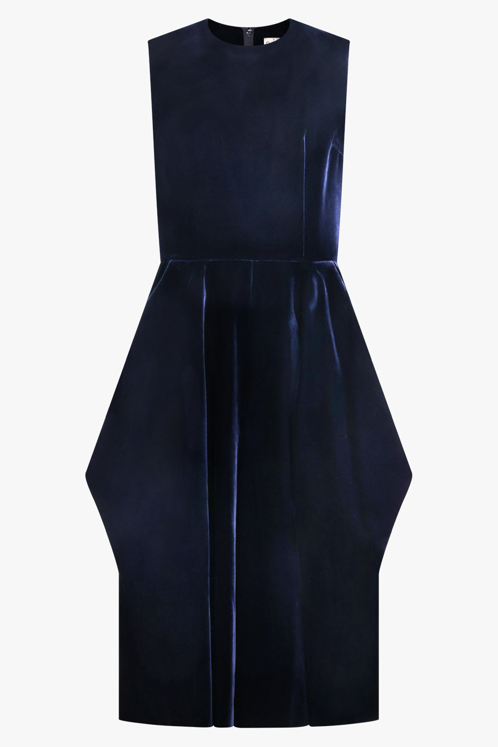COMME DES GARCONS RTW Velvet Pinafore Jumpsuit With Balloon Leg | Navy