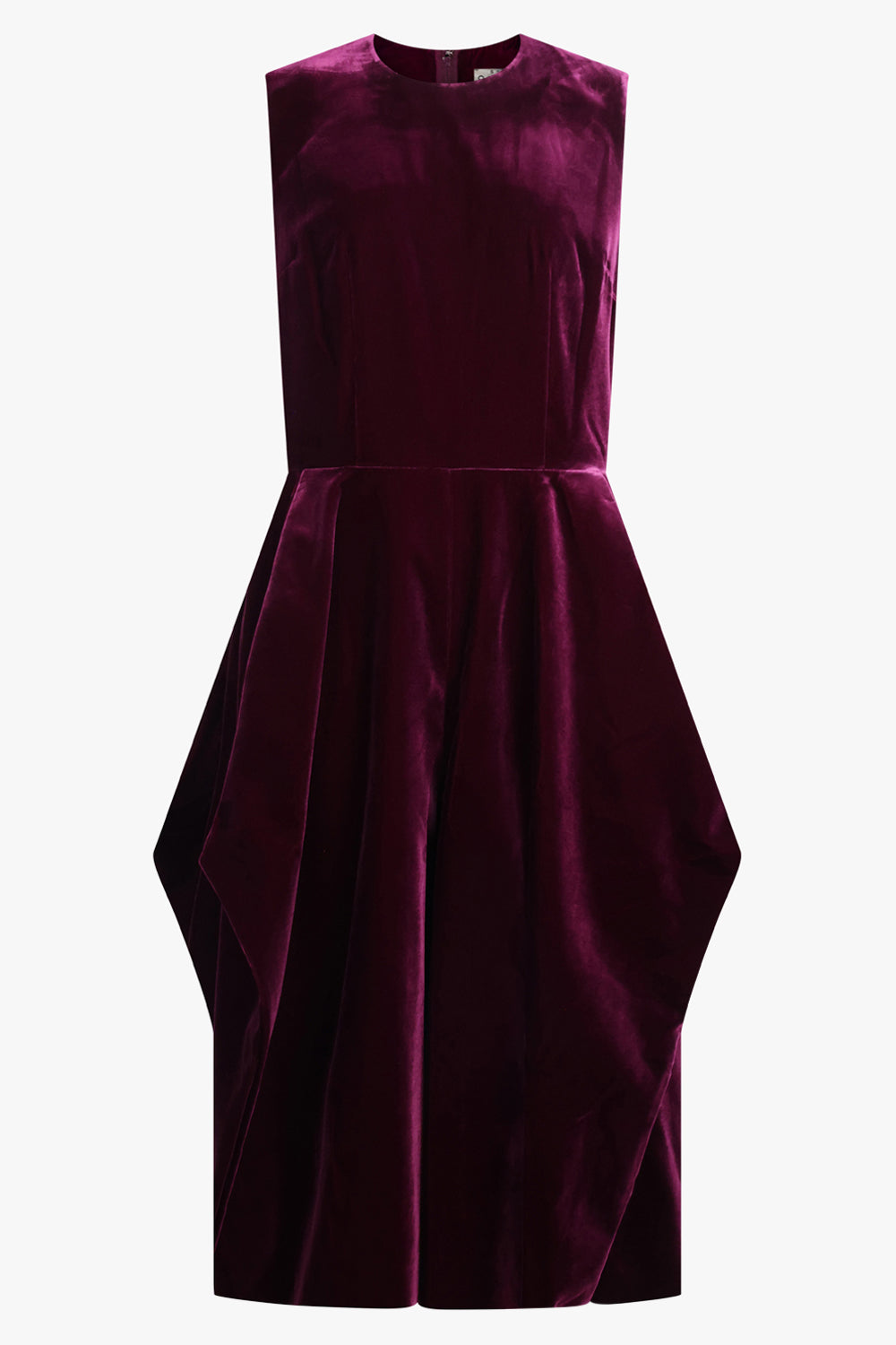 COMME DES GARCONS RTW Velvet Pinafore Jumpsuit With Balloon Leg | Purple