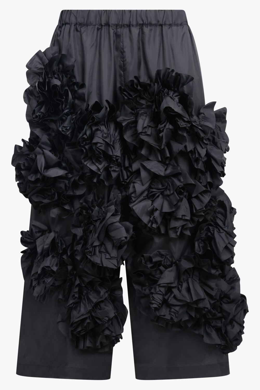 COMME DES GARCONS RTW Wide Leg Floral Embroid Pant | Black