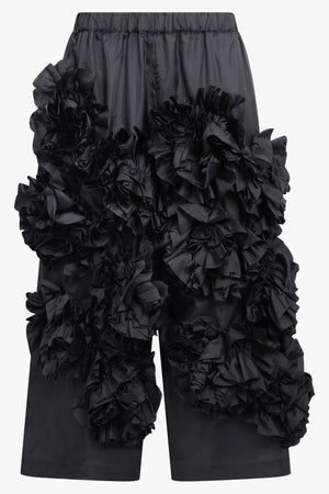 COMME DES GARCONS RTW Wide Leg Floral Embroid Pant | Black