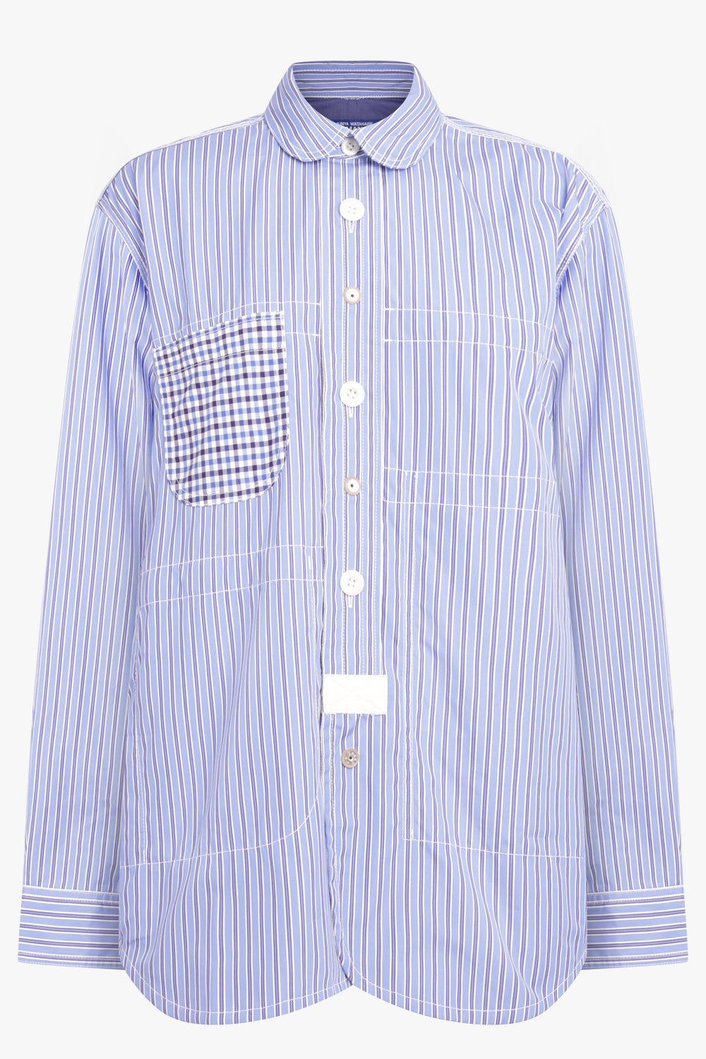 JUNYA WATANABE RTW Patchwork Stripe Shirt | Navy/White