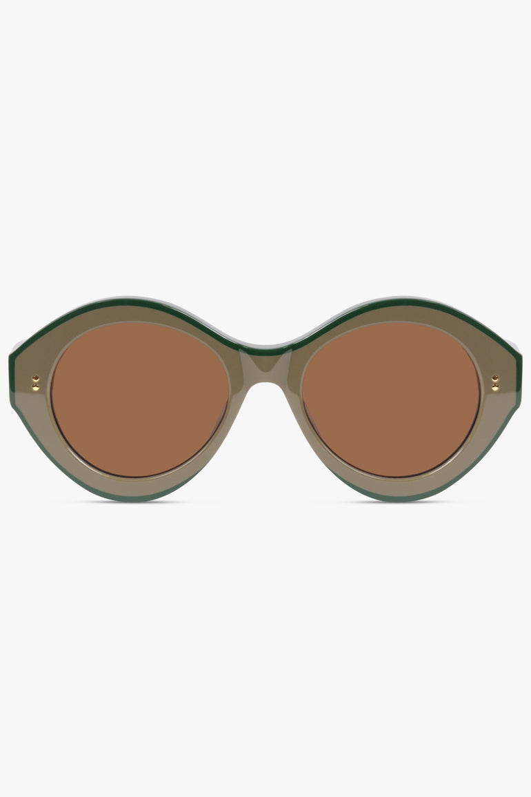 JW ANDERSON SUNGLASSES MULTI / Brown/Green JWA07 Bumper Sunglasses | Brown/Green