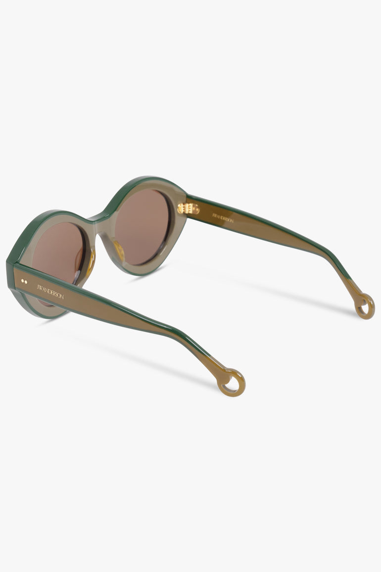 JW ANDERSON SUNGLASSES MULTI / Brown/Green JWA07 Bumper Sunglasses | Brown/Green