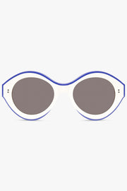 JW ANDERSON SUNGLASSES MULTI / Off White/Blue JWA07 Bumper Sunglasses | Off White/Blue