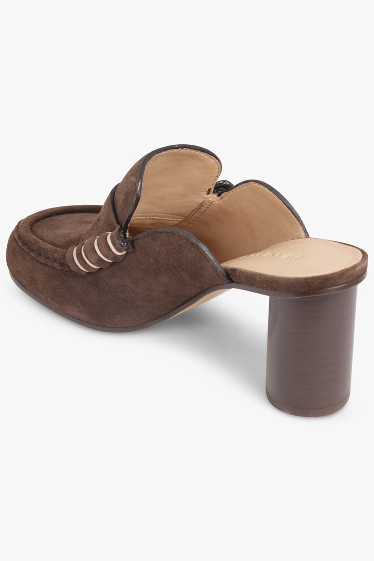 JW ANDERSON SHOES Loafer Mule 75mm Heel | Chocolate Brown