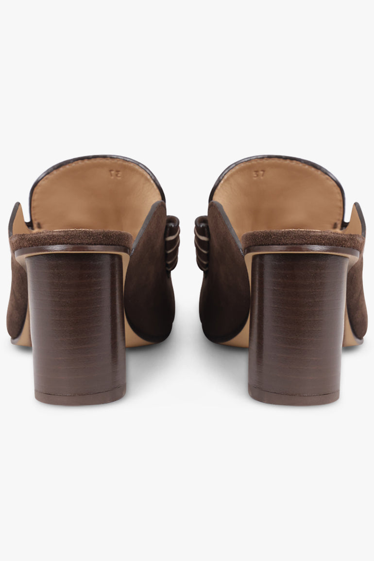 JW ANDERSON SHOES Loafer Mule 75mm Heel | Chocolate Brown