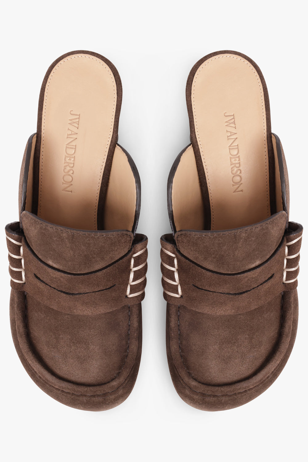 JW ANDERSON SHOES Loafer Mule 75mm Heel | Chocolate Brown