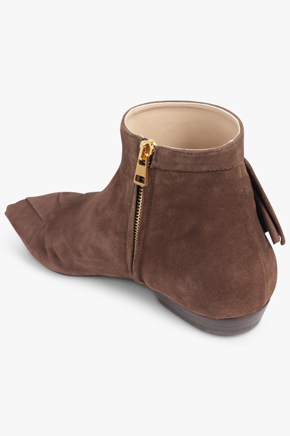 JW ANDERSON SHOES Ruffle Suede Boot | Brown