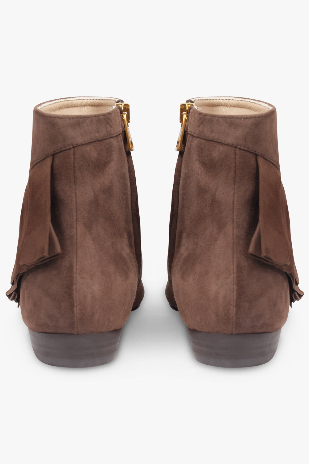 JW ANDERSON SHOES Ruffle Suede Boot | Brown