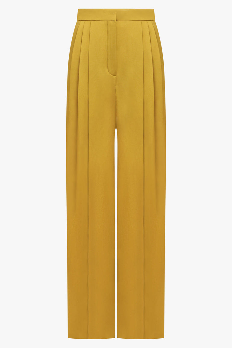 NINA RICCI RTW Wide Leg Pleat Pant | Gold