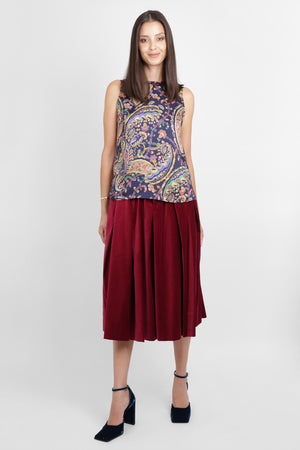 ETRO RTW Sleeveless Paisley Print Top | Navy/Multi