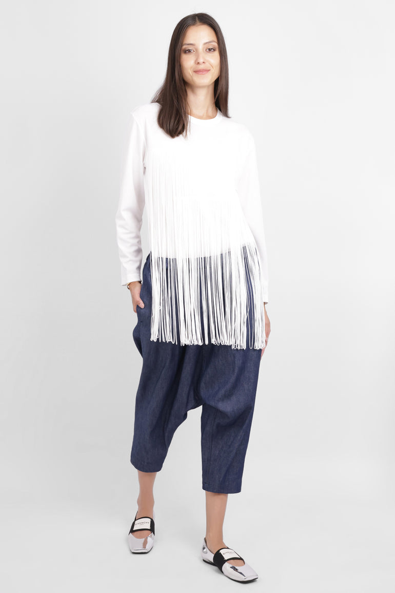 COMME DES GARCONS BLACK RTW Denim Crop Drawstring Pant | Blue