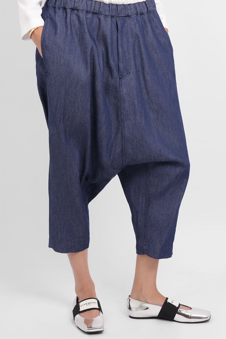 COMME DES GARCONS BLACK RTW Denim Crop Drawstring Pant | Blue